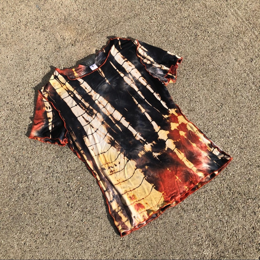 NWOT Kim Shui tie dye knit cover stitch detail T-shirt